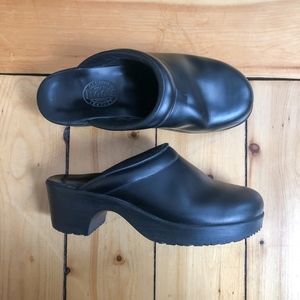 Roots Leather Clogs